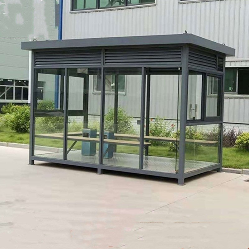 钢结构吸烟亭成品 户外公共吸烟区吸烟房 车站工厂室内休息吸烟室