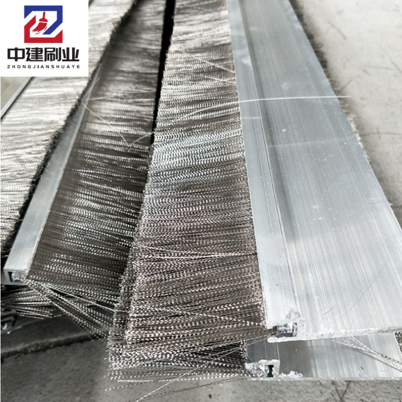 厂家直供工业铝合金钢丝条刷 研磨除锈刷环冷机波纹不锈钢丝条刷