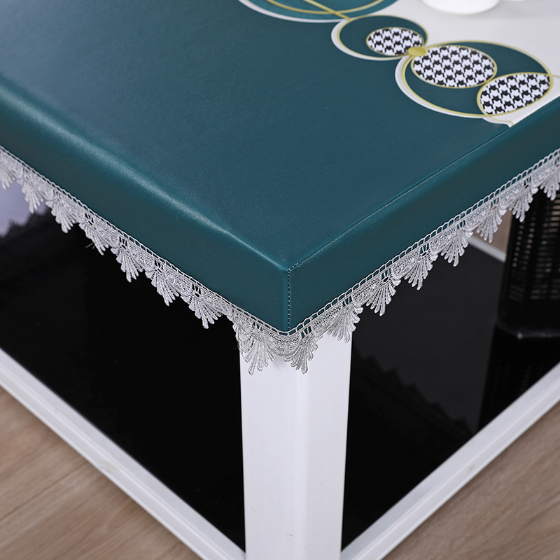 欧式防水茶几桌布烤火桌皮罩防油茶几罩长方形电暖桌罩耐脏餐桌套