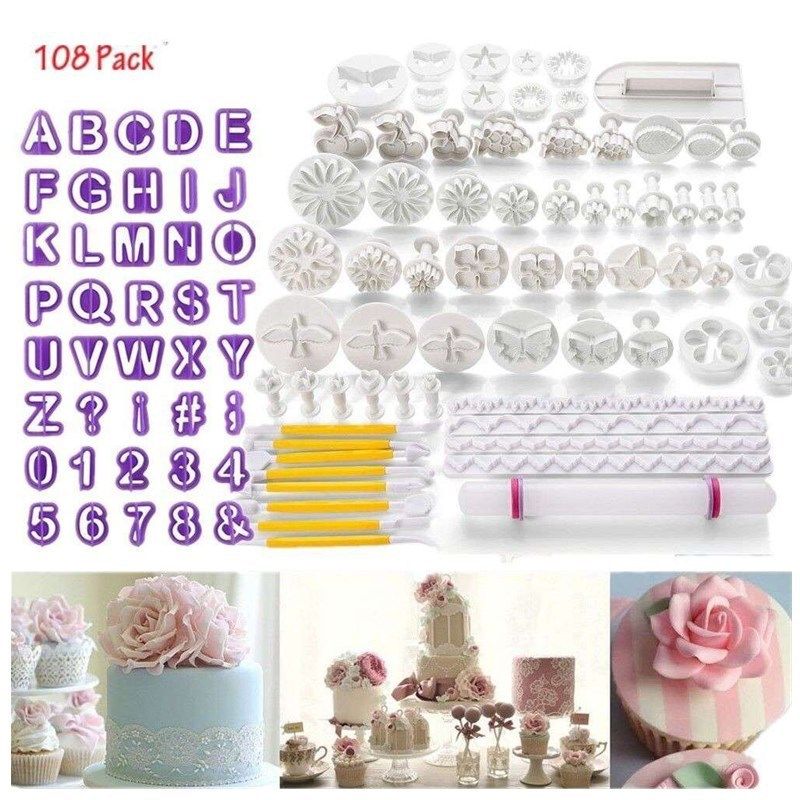 22款108件套翻糖蛋糕模具套装 塑料弹簧饼干模具 DIY烘焙装饰工具