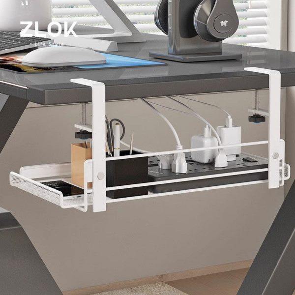 桌下置物架桌面杂物整理挂架办公室书桌免打孔可调节隔板收纳挂篮,收纳整理,书桌收纳置物架,淘宝优惠券,粉丝福利购,淘宝优惠卷