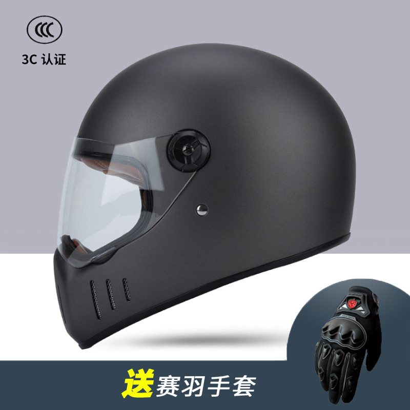 复古摩托车全盔哈k雷机车头盔春夏3C认证街车跑盔四季男女安全帽