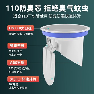 110下水管内塞式防返臭神器1y60排水管道防返水地漏芯封口盖止逆