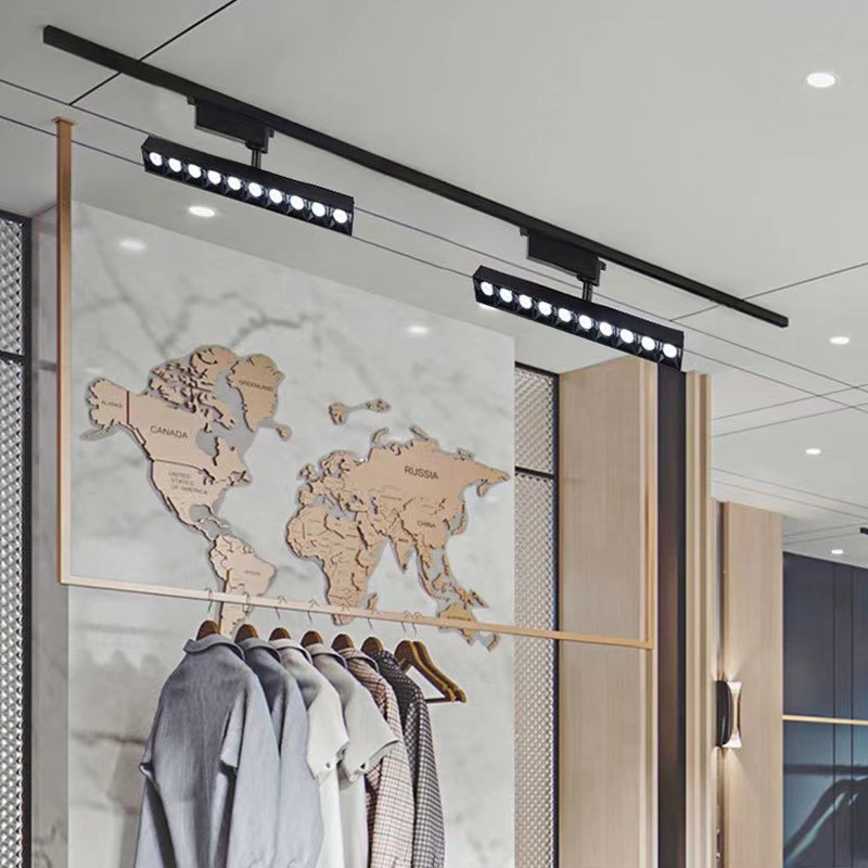 长条轨道灯散光led直播间智能遥控服装店射灯超市商用导轨式补光