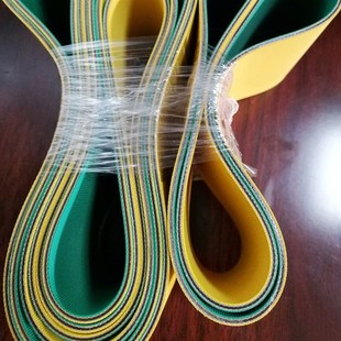 机器电机传动橡胶片基带  绿面黄底传动设备输送橡胶带