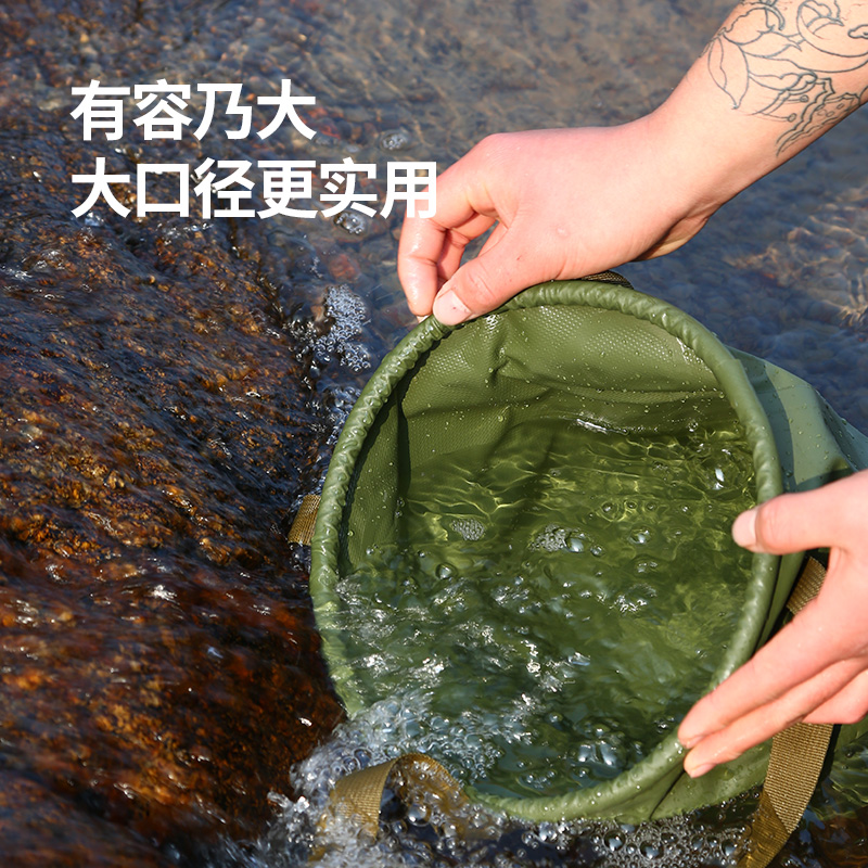 户外可折叠水桶旅行便携式简易水盆洗H脸盆洗衣袋洗脚桶泡脚袋露