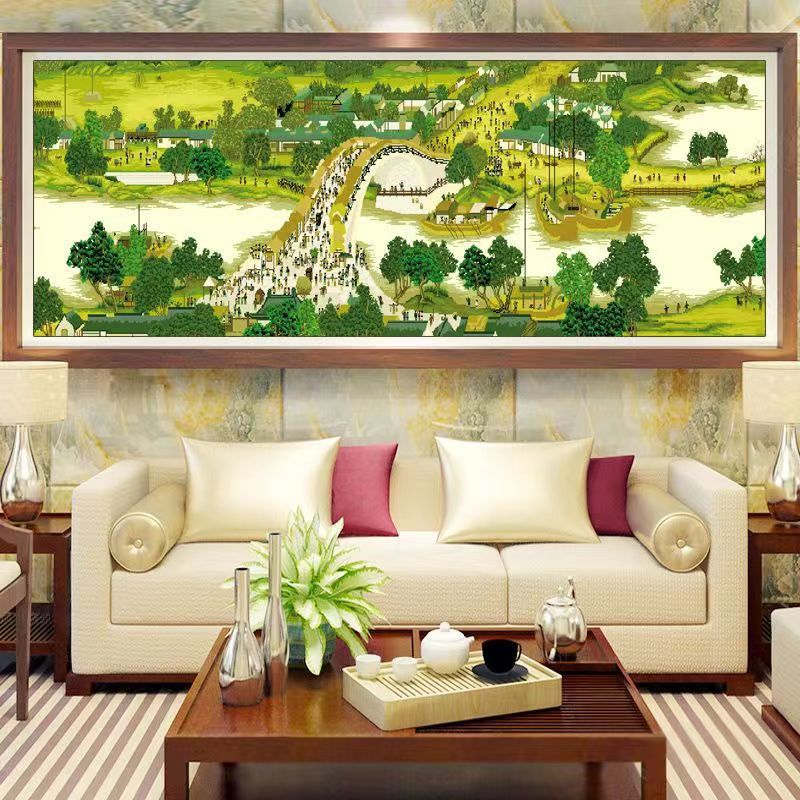 清明上河图十字绣全景图钻石绣满钻新款客厅大幅清明上河图自贴画