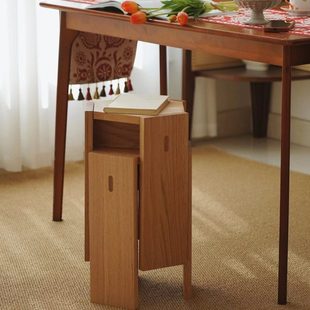 北欧白蜡木六角凳子实木可叠放沙发边几家用客厅梳妆凳咖啡凳方凳