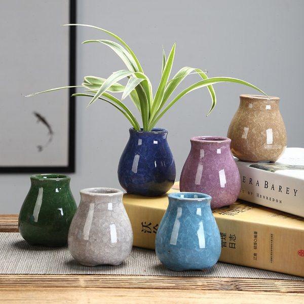 冰裂釉  创意摆件手工个性时尚小花器 家居装饰品水培花插花瓶