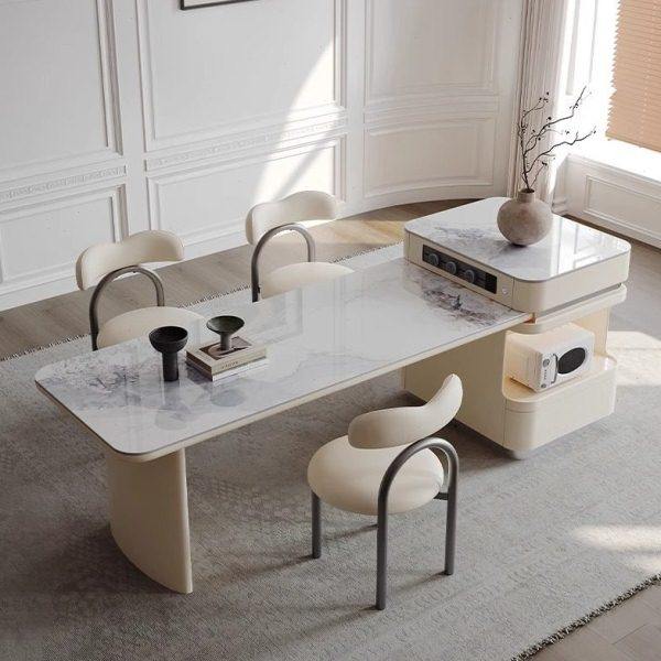 奶油风岩板岛台餐桌一体可伸缩微波炉收纳储物柜现简约中岛台,住宅家具,岛台,淘宝优惠券,粉丝福利购,淘宝优惠卷