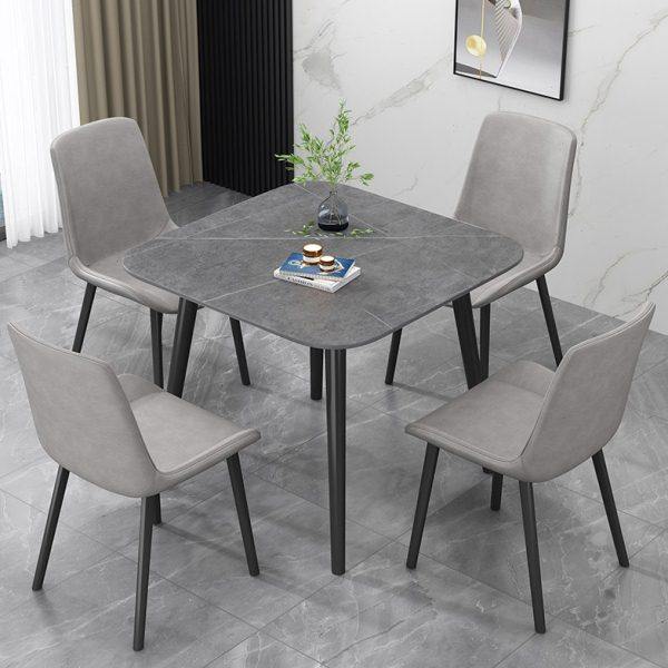 多功能灰色岩板餐桌家用简约现代4s店铺接待洽谈桌椅组合小户型方,住宅家具,岩板餐桌,淘宝优惠券,粉丝福利购,淘宝优惠卷