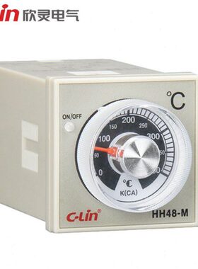 欣灵HH-48M/E5C2 K型 400℃指针式温度控制仪 8插脚 卡导轨温控器
