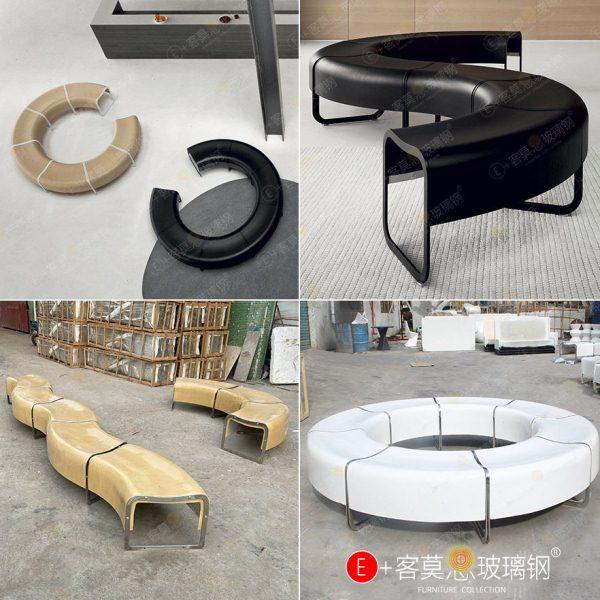 玻璃钢户外公共座椅圆形拼接坐凳商场休息区长凳公园小区景观椅子,商业/办公家具,等候椅系列,淘宝优惠券,粉丝福利购,淘宝优惠卷