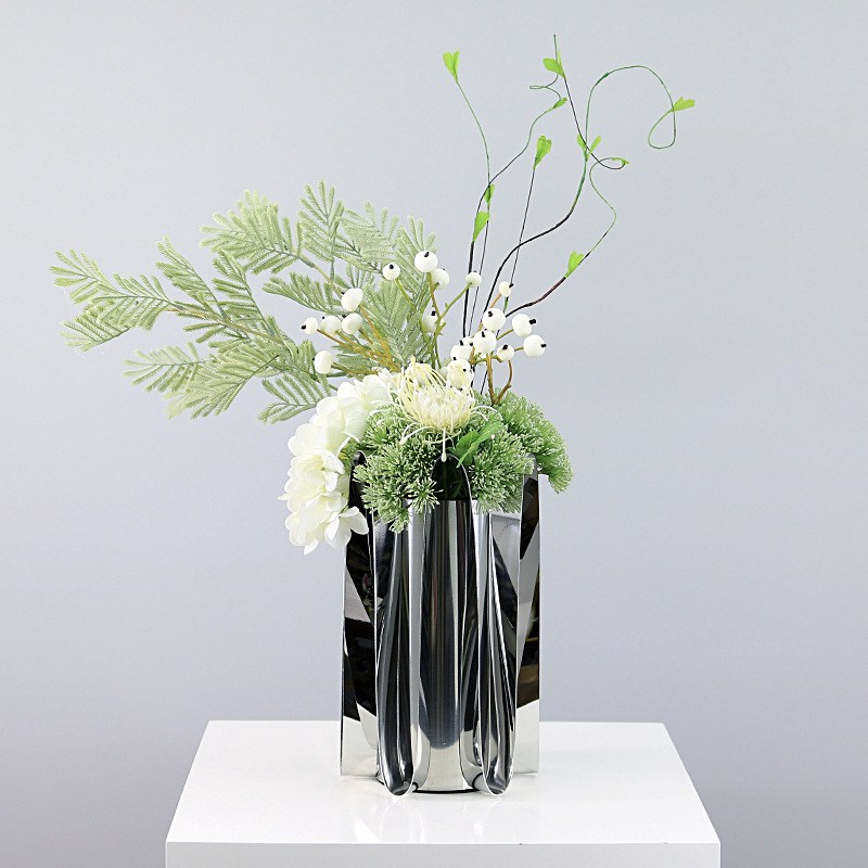 现代轻奢高档软装仿真花艺样板房客厅餐桌售楼处桌面酒店吧台摆件