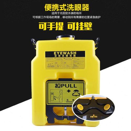6650便携式洗眼器简易双口移动紧急洗眼装置53L壁挂式洗眼器验厂