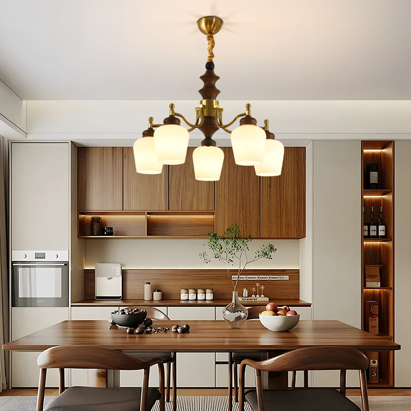 法式复古风吊灯中古橘色吊灯高级感设计师款艺术灯具大气卧室灯