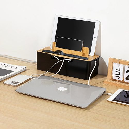 插排插座收纳盒插线板电源线数据线充电器电线收纳手机平板支架