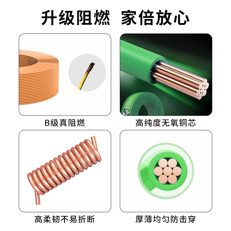中大元通国标电线家装多股铜芯软线BVR1.5/2.5/4/6平方 10米散剪