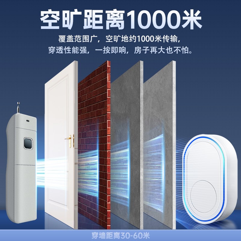 足浴遥控报警器会所一键闪烁灯感应器技师远程紧急提醒器无线门铃