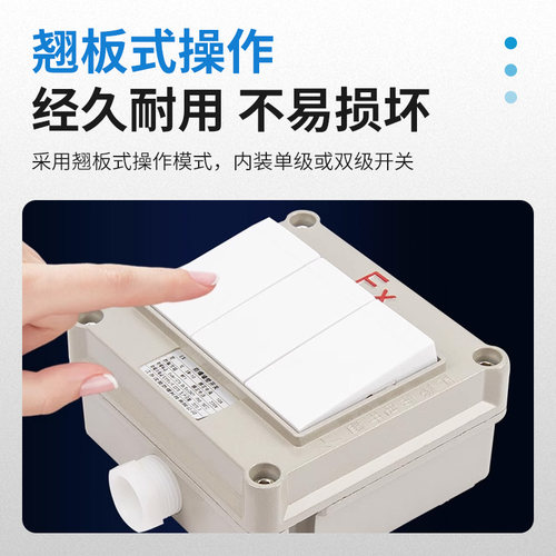 防爆精品插座220V10A明装5孔10孔工业单联多联双切墙壁开关大功率