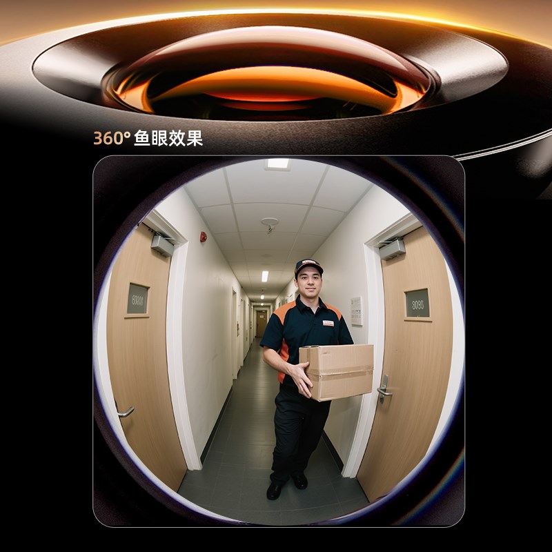 可视门铃监控门口防盗电子猫眼家用无线摄影机360度全景鱼眼摄影