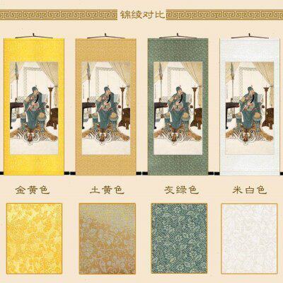 关公读春秋图 关羽关圣帝君秉烛夜读画像 三国人物卷轴挂画装饰画