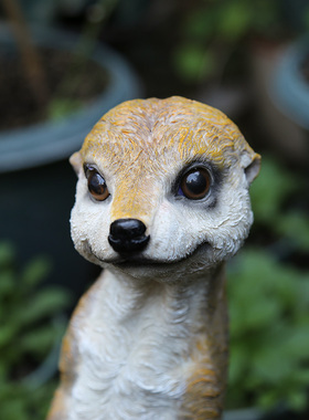 花园装饰 庭院摆件布置户外园艺装饰品创意仿真动物猫鼬狐獴摆件