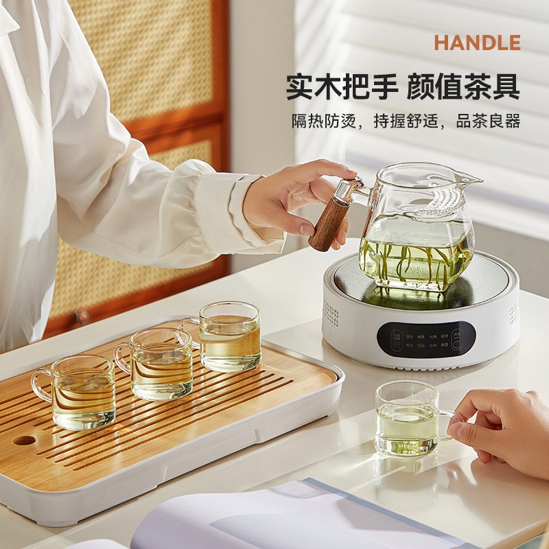 玻璃泡茶壶耐高温月牙q过滤杯茶水分离分茶器公道杯绿茶功夫茶具