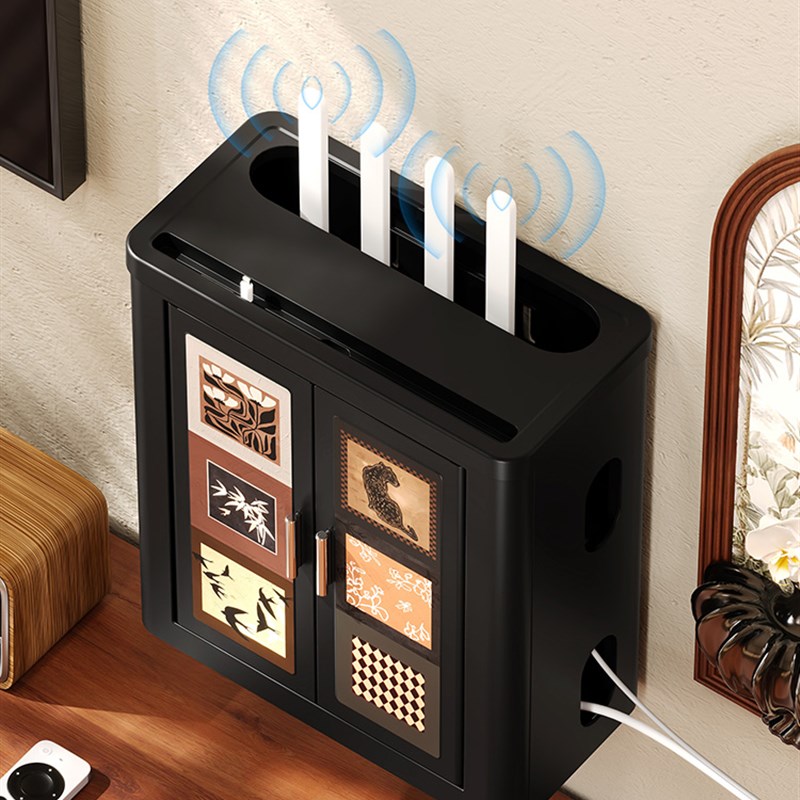 Wifi路由器收纳箱光猫机顶盒电视柜放置架线插件安排集线器插件盒