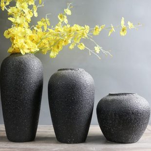 中式 复古花瓶 禅意插花装 饰客厅家居玄关视柜陶瓷干花摆件中式