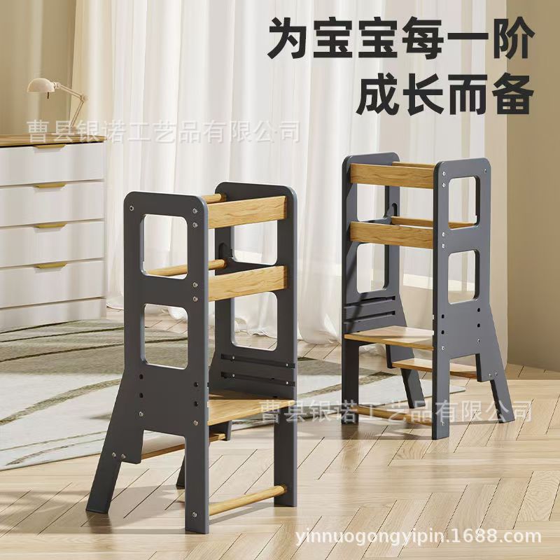 现货实木宝宝塔儿童蒙氏学习塔创意台阶洗手梯洗漱踏脚凳扶手凳