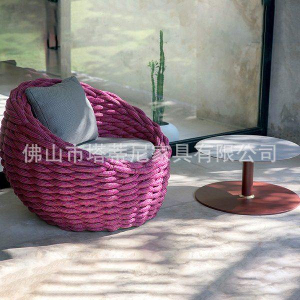 户外庭院桌椅别墅花园露台客厅休闲人家具阳台绳编藤编懒人椅,商业/办公家具,商用藤编家具,淘宝优惠券,粉丝福利购,淘宝优惠卷