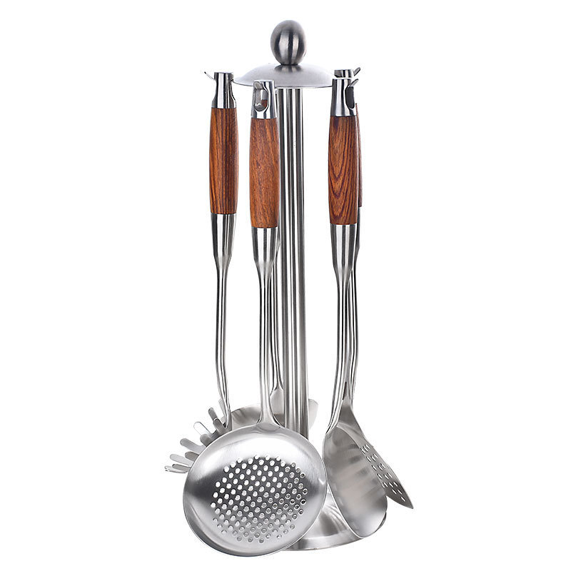 304不锈钢花梨木柄锅铲汤勺炒菜漏勺铁铲子家用炒勺漏铲厨具套装