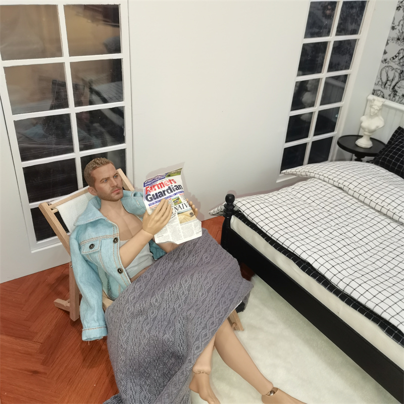 折叠躺椅b 折叠桌子 6分模型沙滩椅户外椅子bjg兵人ob24娃娃屋家