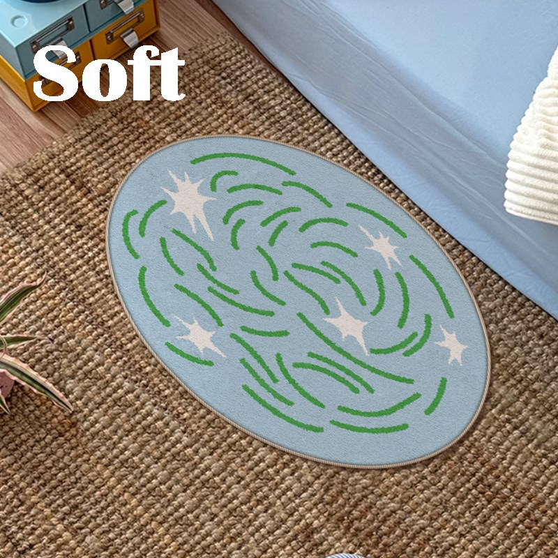 椭圆文艺小d地毯沙发茶几地垫家用衣帽间镜前防滑卧室装饰床边毯