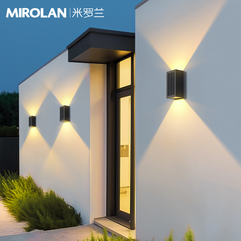 别墅壁灯户外庭院壁灯太阳能洗墙灯防水入户O大门壁灯室外墙壁灯
