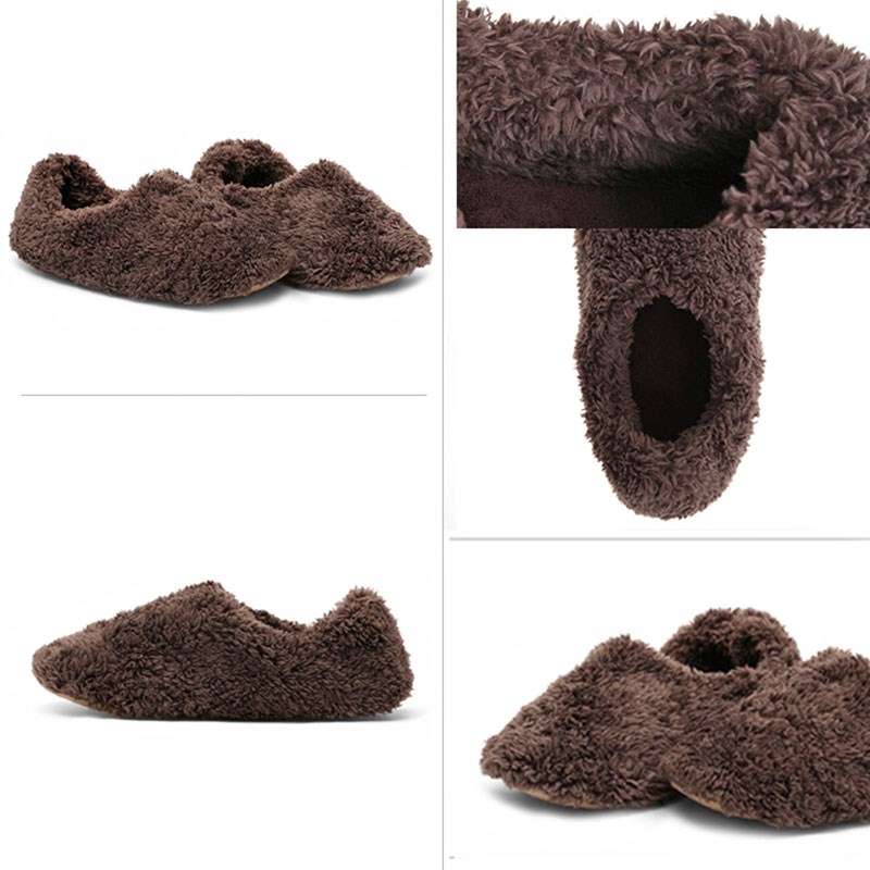 日式冬季棉拖鞋木地板静音防水软底D包跟女毛绒保暖室内包脚家用