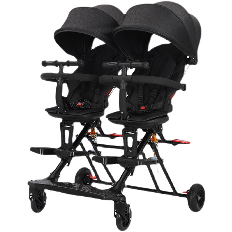 双胞胎龙凤胎溜娃神器婴儿轻便可A折叠儿童宝宝二胎手推车一键折