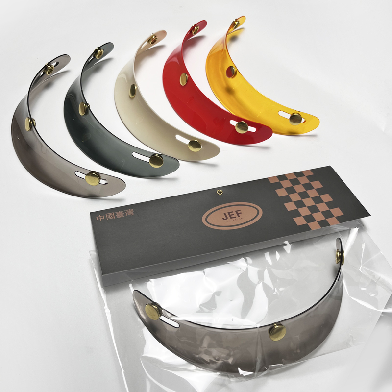 安全帽短帽簷复古机车半盔加装三扣C式帽舌小盔体四分之三盔通用