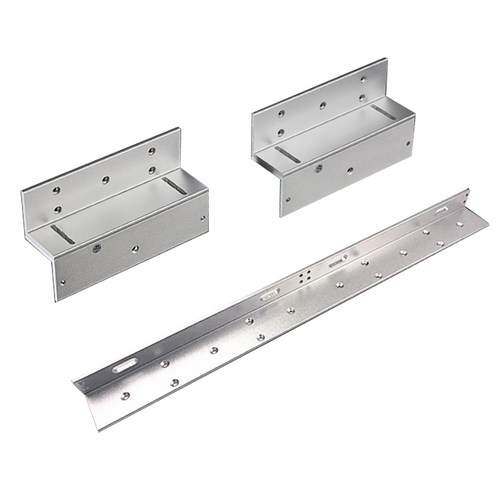 280KG磁力锁LC支架带盖板双门多功能L支架电磁锁多T孔位ZL支架弧