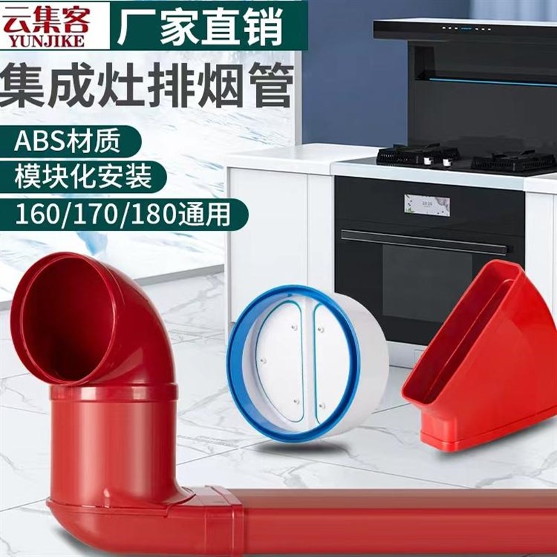 加厚集成灶扁f管排风管方形烟管排烟管预埋油烟机排气地排管阻燃