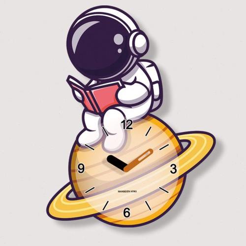 2024新款儿童房挂钟网红客厅挂表卡通家用时钟创意挂墙免打孔钟表