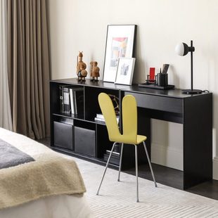 素住 中古侘寂 原点实木多格可组合书架书桌边柜 日式 北欧表情