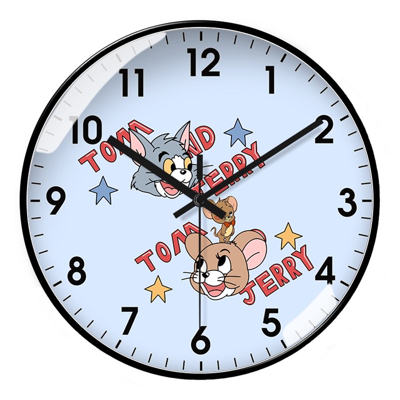 创意艺术挂钟时山姆猫鼠客厅时针简约家用L钟表现代自动对时电波