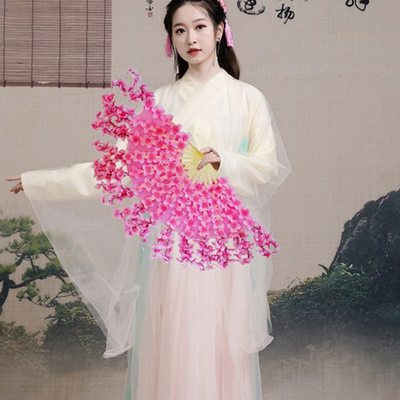 舞蹈用品桃花扇舞台演出秧歌舞扇子广场舞跳舞手扇道具舞蹈花瓣扇