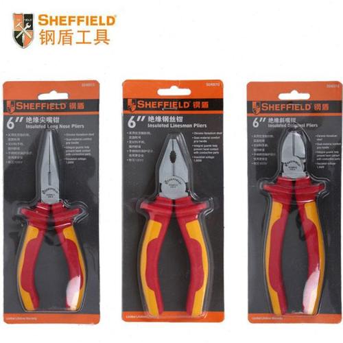 钢盾绝缘老虎钳钢丝钳6寸8寸尖嘴钳双色柄斜嘴钳斜口钳 S046011