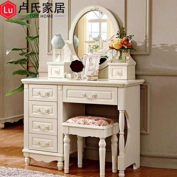 韩式实木梳妆台卧室网红欧式梳妆台简约现代公主迷你化妆桌小户型,住宅家具,梳妆台/桌,淘宝优惠券,粉丝福利购,淘宝优惠卷