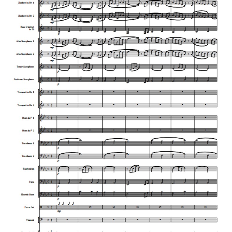 交响管乐乌兰l巴托的夜管乐团总分谱+示范音乐