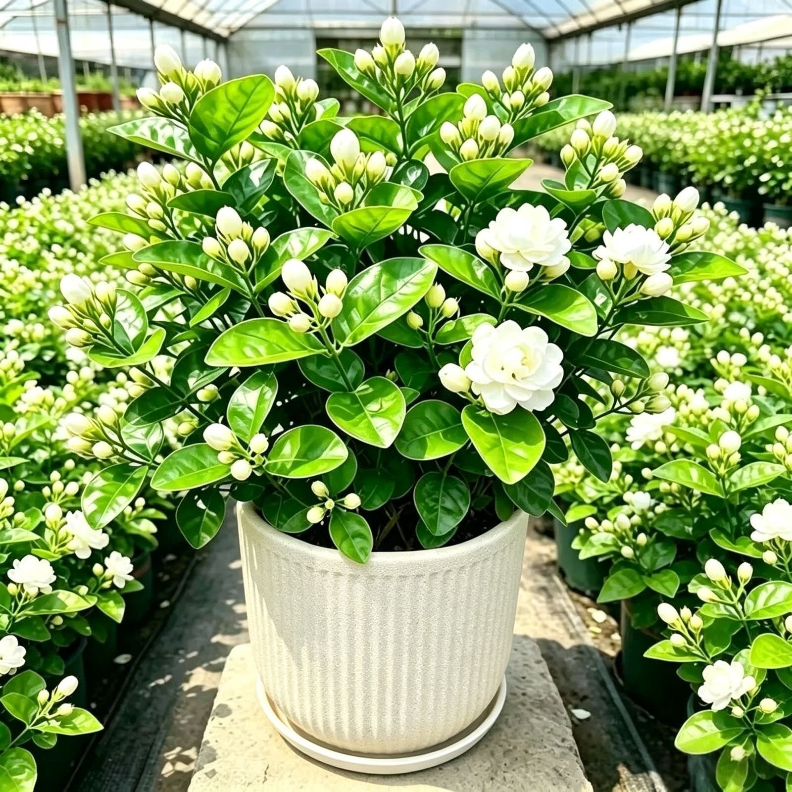 老桩香水茉莉花盆栽带花苞重花瓣浓香型植物花卉室内阳台四季花卉