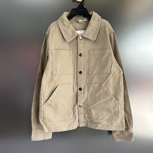 多口袋纯色欧美外贸尾货儿童工装夹克外套男女孩宽松休闲百搭上衣